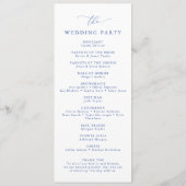 マルセイユブルー&ホワイトミニマエレガントリスト結婚ズ プログラム (裏面)