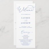 マルセイユブルー&ホワイトミニマエレガントリスト結婚ズ プログラム (正面/裏面)