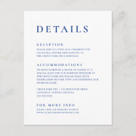 マルセイユブルー&ホワイトミニマモダンリストエレガント エンクロージャーカード