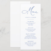 マルセイユブルー&ホワイトミニマリストシンプルフラットメニュー メニュー (正面/裏面)