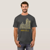 マルセイユユニークフランス手描きアートギフトメンズ Tシャツ (正面フル)