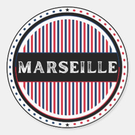 マルセイユ市への誇りエンブレム - フランスのアイデンティティ ラウンドシール