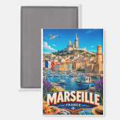 🧲 マルセイユ旧港の思い出 フランス ⛵ マグネット (正面/裏面)