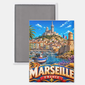 🧲 マルセイユ港の休暇の思い出 フランス ⚓ マグネット (正面/裏面)
