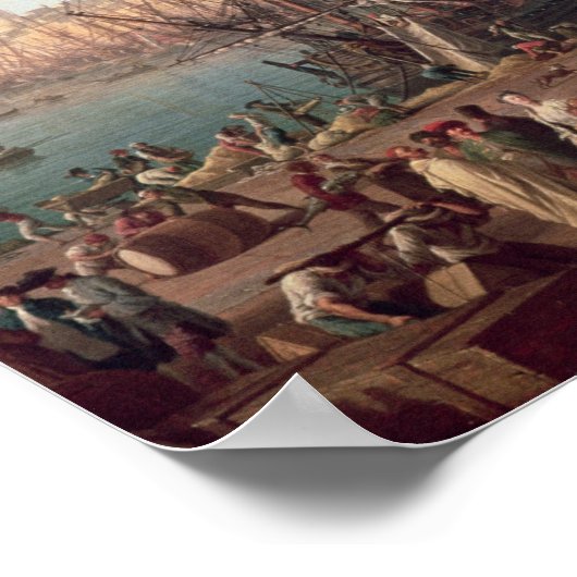 マルセイユ港の朝景 ポスター (角)