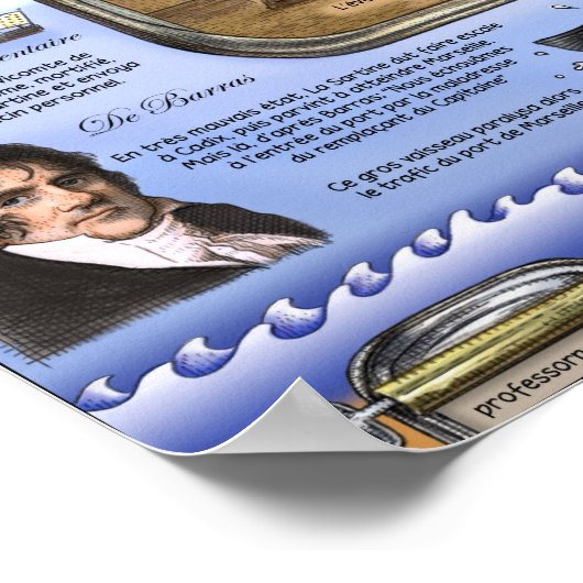 マルセイユ港を封鎖しているイワシ ポスター (角)