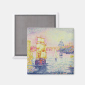 マルセイユ港c.1909 (キャンバス上の油) マグネット (正面/裏面)