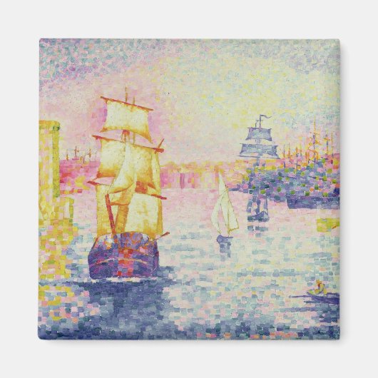 マルセイユ港c.1909 (キャンバス上の油) マグネット (正面)