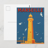 マルセイユ灯台 フランス リビエラ 旅行 ポストカード (正面/裏面)