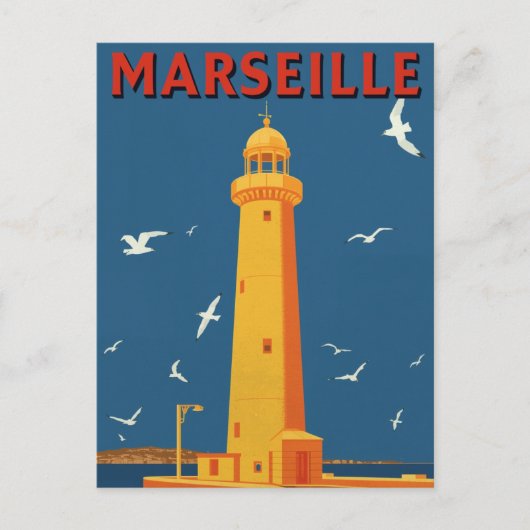 マルセイユ灯台 フランス リビエラ 旅行 ポストカード (正面)