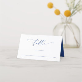 マルセイユ結婚ブルー&ホワイトのテーブル番号 プレイスカード