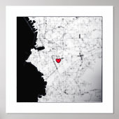 マルセイユ・フランスのクラシーギフトのモダン地エレガント図 箔ポスター (正面)