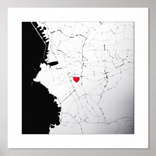 マルセイユ・フランスのクラシーギフトのモダン地エレガント図 箔ポスター (正面)