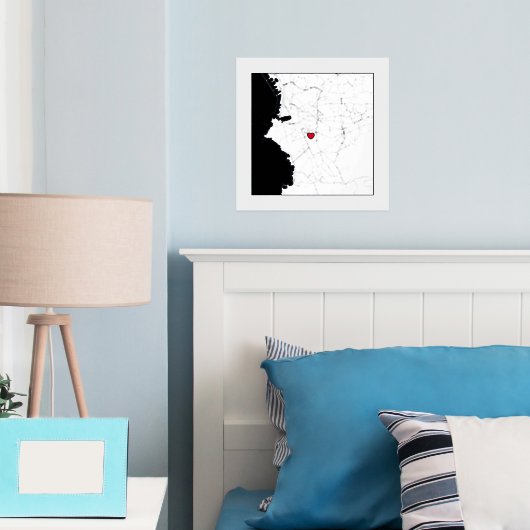 マルセイユ・フランスのクラシーギフトのモダン地エレガント図 箔ポスター (インサイチュ (寝室))