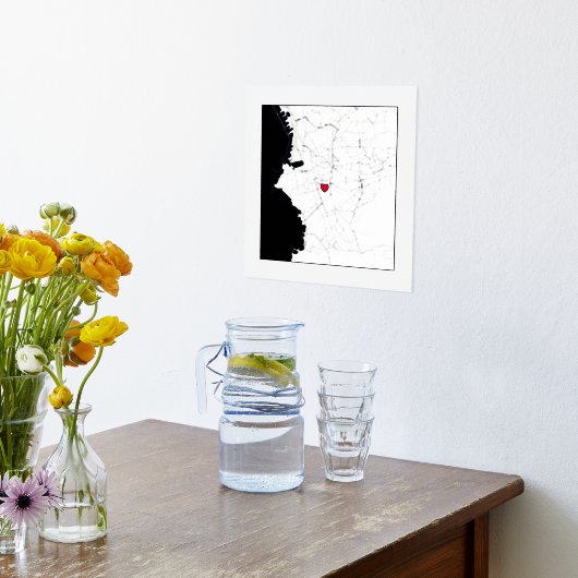 マルセイユ・フランスのクラシーギフトのモダン地エレガント図 箔ポスター (レイダウン (キッチン))