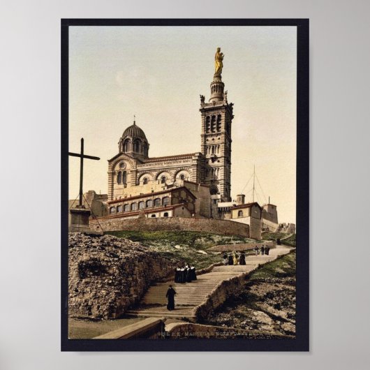 マルセイユ、フランスのNotre Dame de la Garde I ポスター (正面)