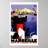 マルセイユ、フランスヴィンテージ旅行 ポスター (正面)