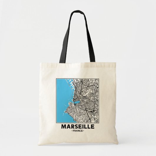 マルセイユ フランス 都市地図 トートバッグ (正面)