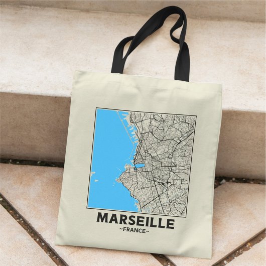マルセイユ フランス 都市地図 トートバッグ