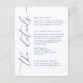 マルセイユ・ブルーモダンホワイトミニマ結婚リスト2 エンクロージャーカード (正面)