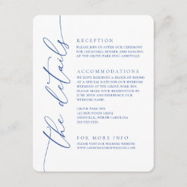 マルセイユ・ブルーモダンホワイトミニマ結婚リスト2 エンクロージャーカード