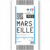 マルセイユ(MRS)搭乗券 シール (正面)