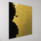 マルセモダンイルエレガントフランスの上品なギフトマップ 箔ポスター (レイダウン)