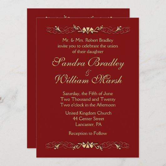 マルセラ結婚式招待状 招待状 (正面/裏面)