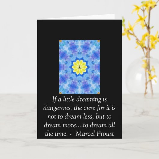 マルセルプルースト引用文の夢と夢 カード (黄色い花)