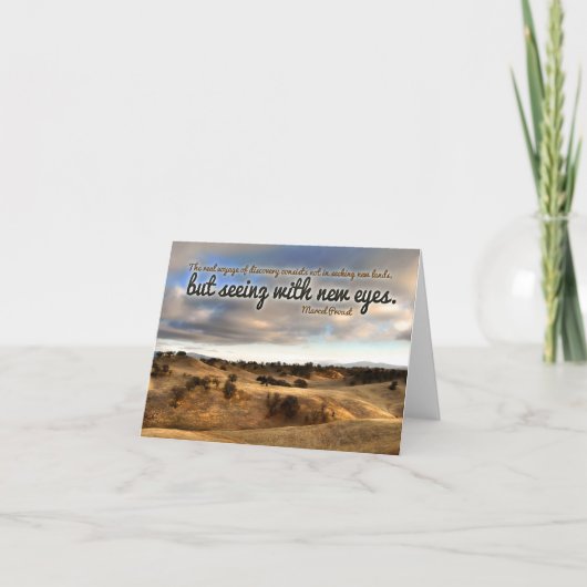 マルセルプー感動的スト引用文「新しい目」 サンキューカード (正面)