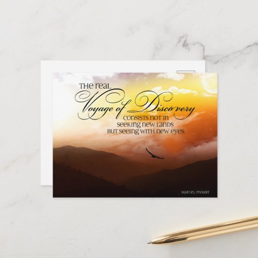 マルセルプー感動的スト引用文「新しい目」 ポストカード (正面/裏面インサイチュ)