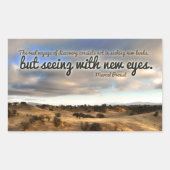 マルセルプー感動的スト引用文「新しい目」 長方形シール (正面)