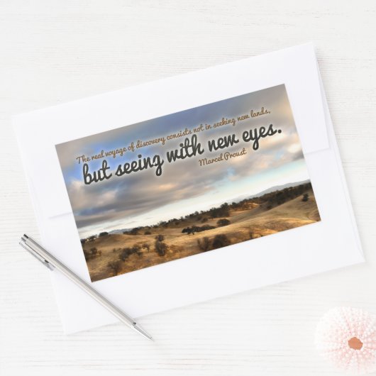 マルセルプー感動的スト引用文「新しい目」 長方形シール (封筒)