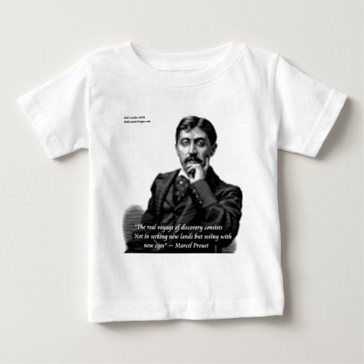 マルセル・プルーストと有名な名言 ベビーTシャツ (正面)
