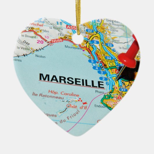 マルセーユ、マルセーユ、フランス セラミックオーナメント (正面)