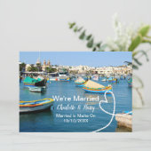 マルタでの結婚披露結婚した宴後のパーティー 招待状 (スタンド正面)