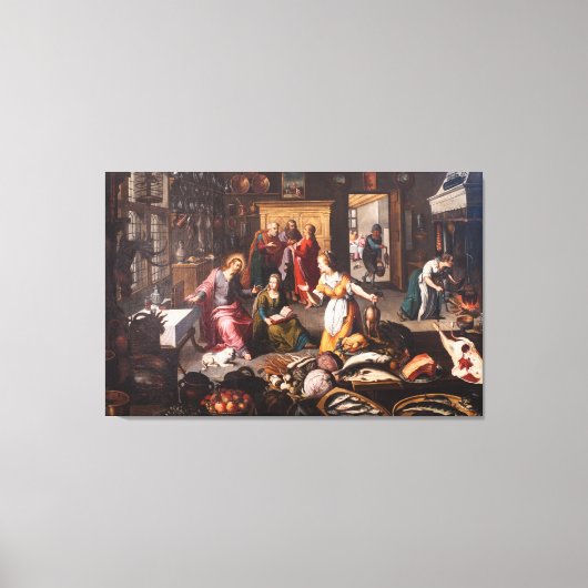 マルタとマリアとイエス・キリスト – Joos Goemaere キャンバスプリント (正面)