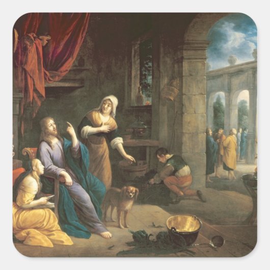 マルタとマリアの家にいるイエス スクエアシール (正面)