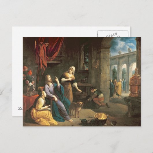 マルタとマリアの家にいるイエス ポストカード (正面/裏面)