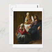 マルタとマリアの家のキリストはヴェルメールによって ポストカード (正面/裏面)