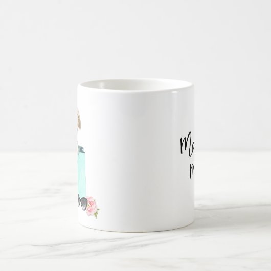 マルタのお母さんのTiffanyのピンクの花のマグ コーヒーマグカップ (中央)