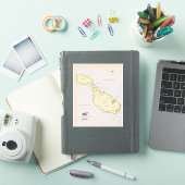 マルタのイラスト地図 シール (iPadカバー)