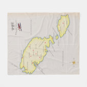 マルタのイラスト地図 フリースブランケット (正面(横))