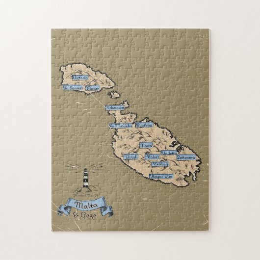マルタのイラスト旅行地図 ジグソーパズル (縦)