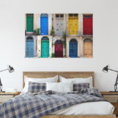 マルタのカラフルフロントドアのセット キャンバスプリント (インサイチュ (寝室))