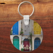 マルタのカラフルフロントドアのセット キーホルダー (正面)