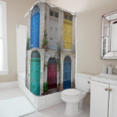 マルタのカラフルフロントドアのセット シャワーカーテン (インサイチュ)