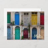 マルタのカラフルフロントドアのセット ポストカード (正面/裏面)