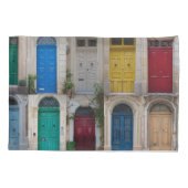 マルタのカラフルフロントドアのセット 枕カバー (裏面)