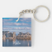 マルタのスリエマ港と超高層ビル キーホルダー (裏面)